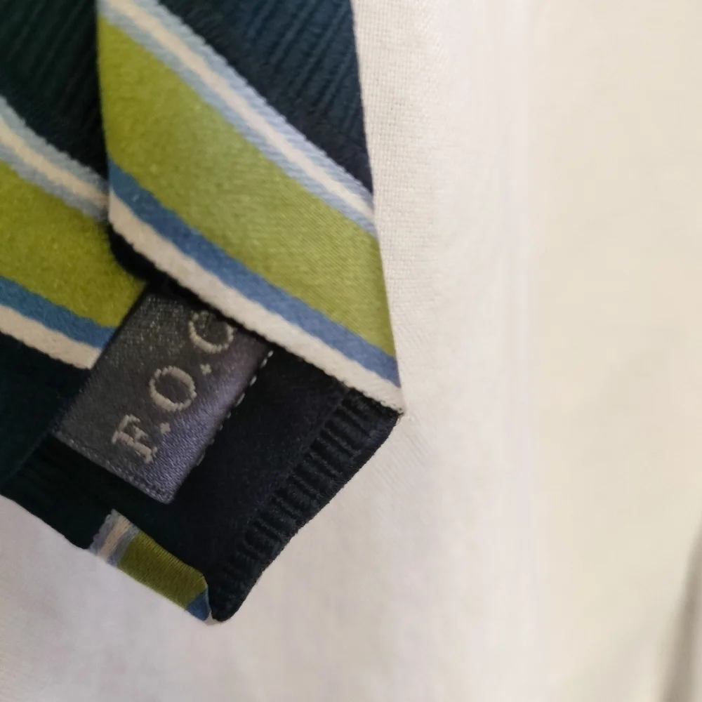 Forsyth Of Canada Blue Green Hand Made 100% Silk Men’s Neck Tie Made In China